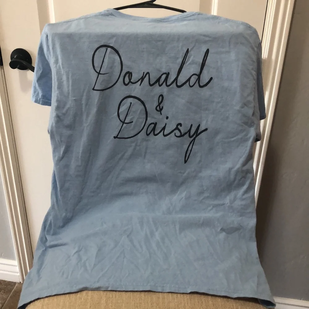 Small Disney Donald and Daisy Duck short sleeve tee shirt shirt light blue - Picture 2 of 7
